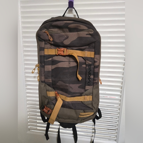 Dakine Camouflage Backpack with Yellow and Brown Accents main image 6